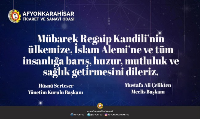 REGAİP KANDİLİNİZ MÜBAREK OLSUN